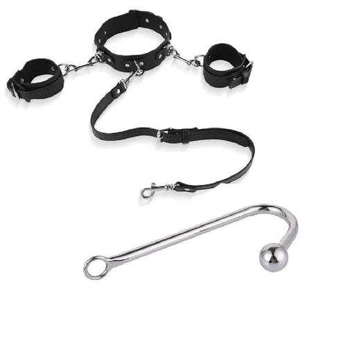 Anal Collar and Hook 5334 with Cuffs Beaded Elegant 0706